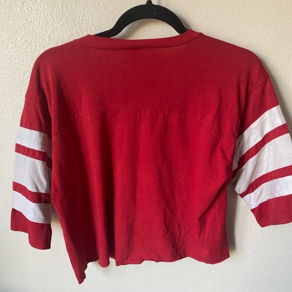 Vintage San Francisco 49ers Logo 7 Shirt Fit M/L Cropped Football Tee - Picture 6 of 9